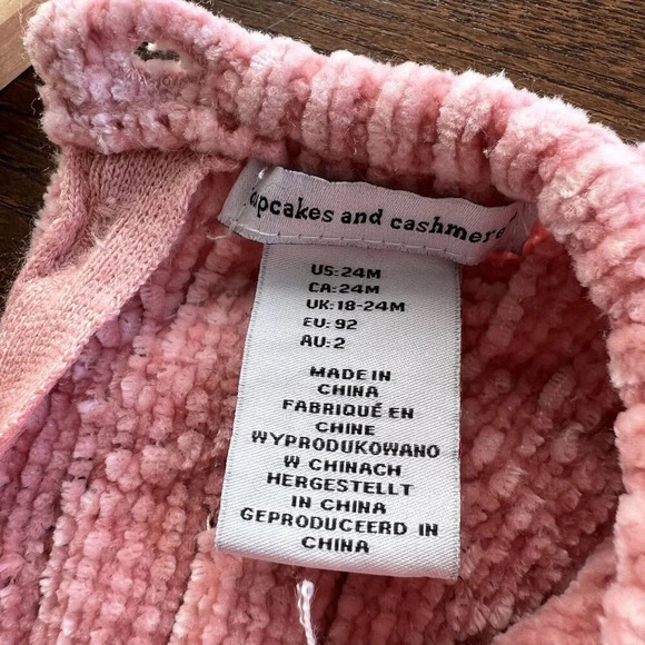 Cupcakes & Cashmere Girls Pink Knit Dress With Star Detail Size 24M - Picture 2 of 2